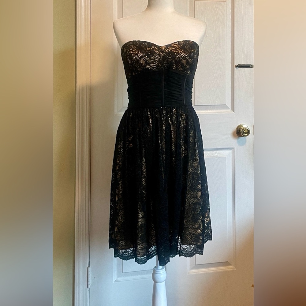 Aidan Mattox Black and Gold Dress